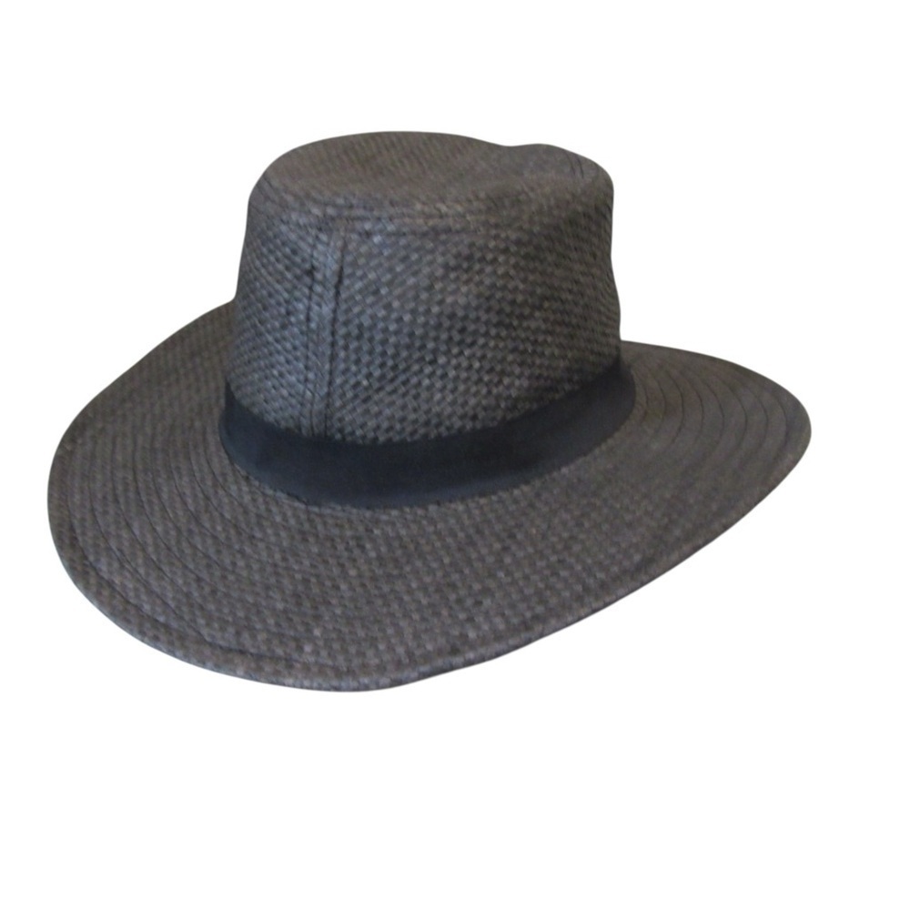 August Hat Company Brown Fedora Straw Hat Black Band Retro One Size Classic - Picture 4 of 8